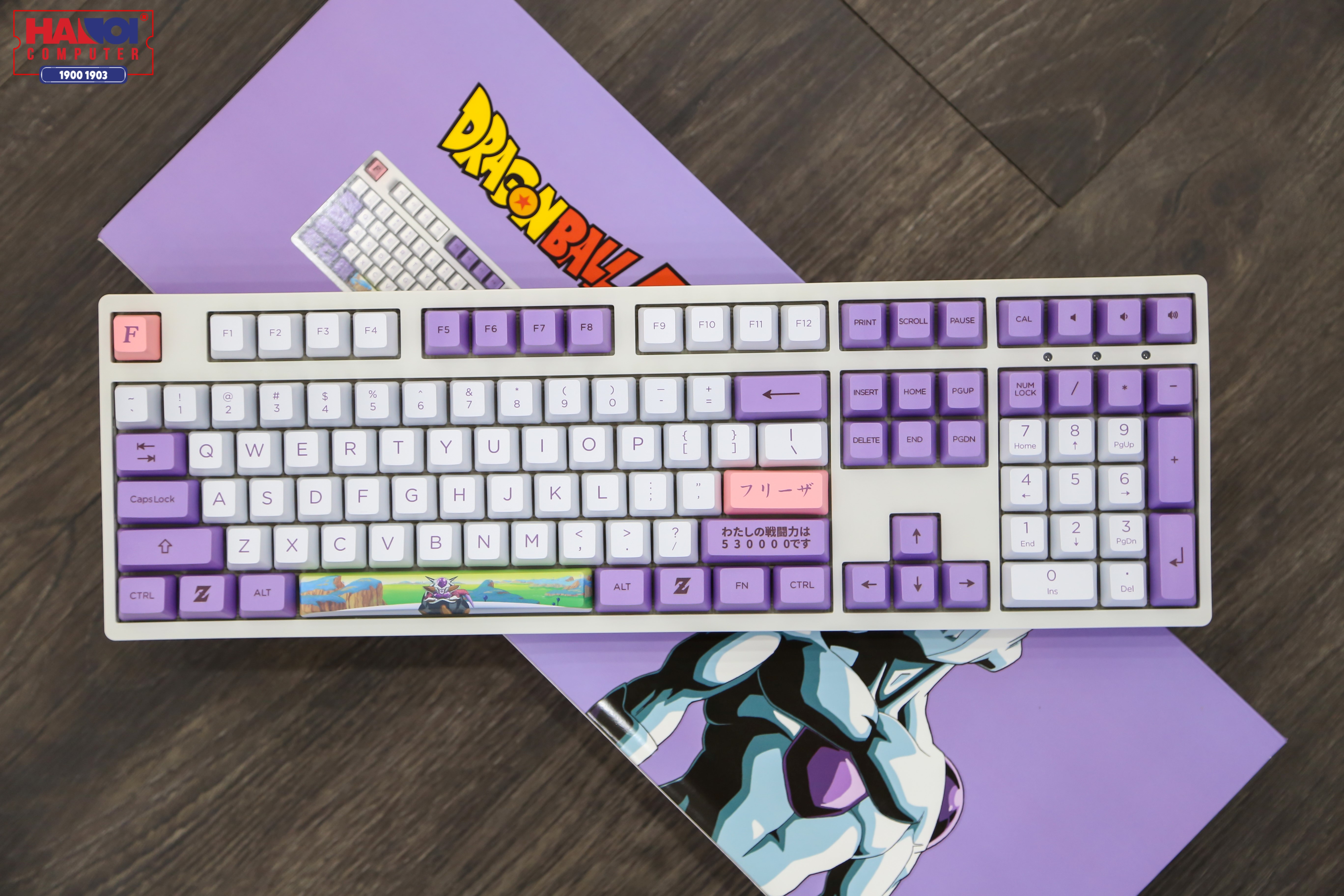 Bàn phím AKKO 3108 Dragon Ball Z - Frieza (Akko Blue sw) trang bị bộ keycap pbt cao cấp